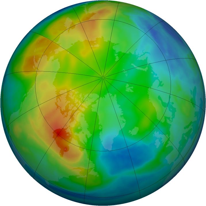 Arctic ozone map for 08 December 2008